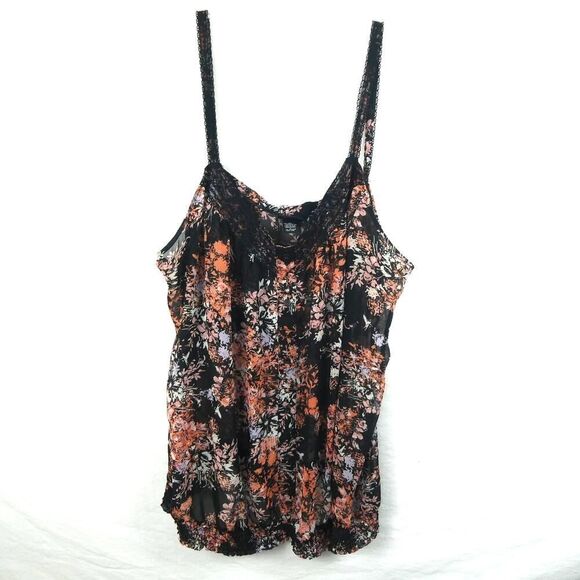 Torrid Plus Size Black Sheer Floral Cami Camisole Tank Top Blouse Crochet Lace 4 - Picture 1 of 10